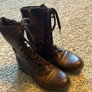Brown lace up boots